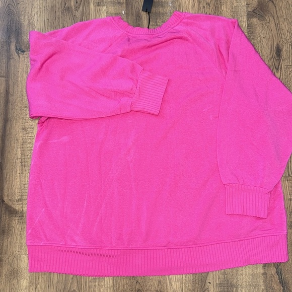 JANE +  DELANCEY Vibrant Pink Sweatshirt size 1X - Picture 4 of 6